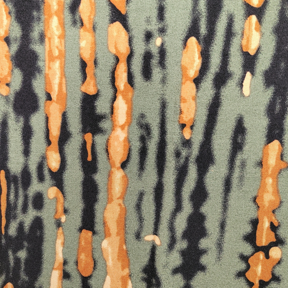 Olive & Orange Pattered Kaftan Beach Cover Up One Size - Picture 5 of 5
